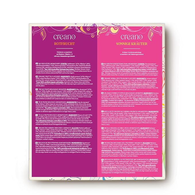 Creano Organic Herbal & Fruit Tea Gift Set – 45 Organic Tea Bags in 9 Dreamy - Image 3