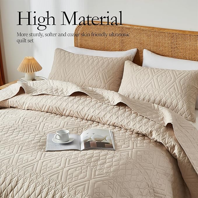 akkialla Full/Queen Size Quilt Bedding Set, Modern Style Geoetric Pattern - Image 3