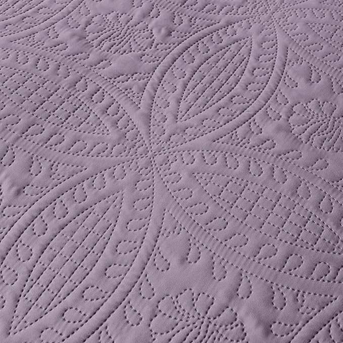 akkialla Grayish Purple Twin Quilt Set, Ultrasonic Lightweight Bedspread - Image 7