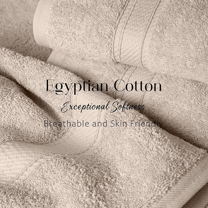 SUPERIOR Egyptian Cotton Pile 6 Piece Towel Set, Includes 2 Bath, 2 Hand - Image 5