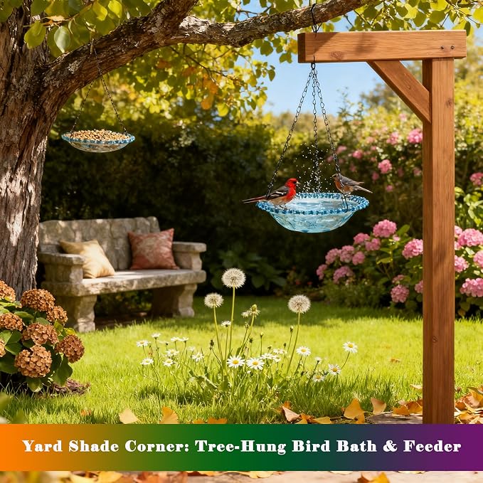2 Pack Super Value Hanging Plastic Bird Baths and Feeders - Image 2