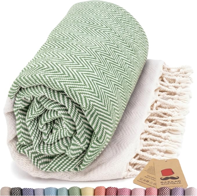Bazaar Anatolia Turkish Beach Towel 100% Cotton Bath Towels 71x39 Quick Dry by BazaarAnatolia