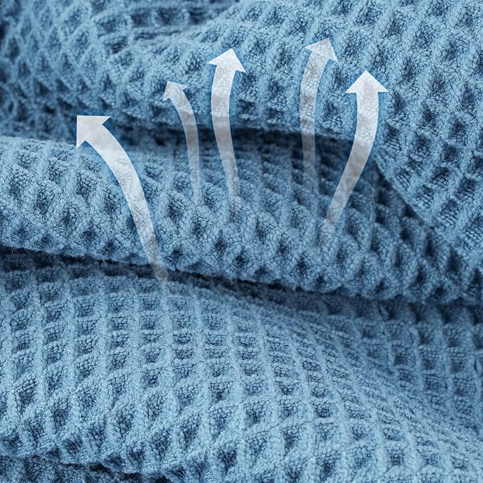 Microfiber Waffle Bath Towels, 4 Pieces, Fast Drying, Lint Free 430 GSM - Image 2