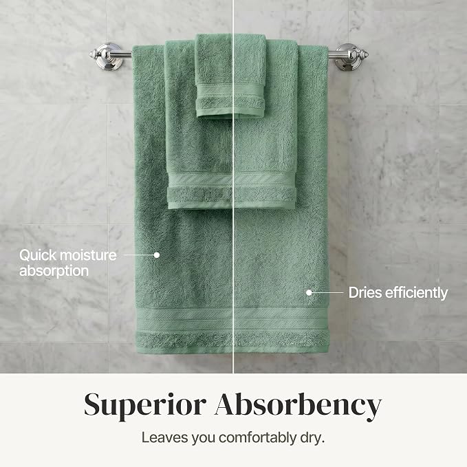 Modern Threads - Spun Loft 6-Piece 100% Combed Cotton Towel Set - Bath Towels - Image 5