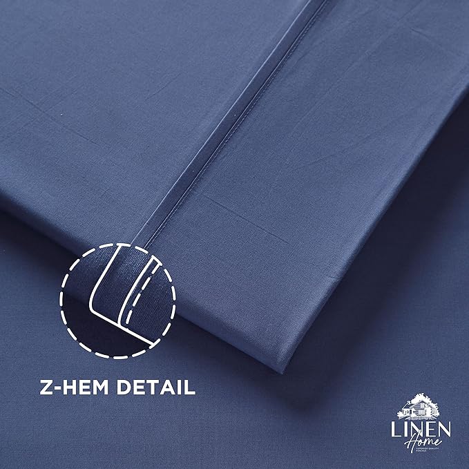 Linen Home 100% Cotton Percale 1 Flat Sheet, Full Size - Image 3