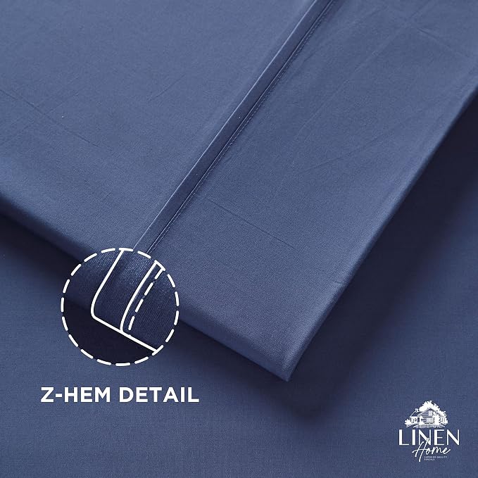 Linen Home 100% Cotton Percale 1 Flat Sheet, Twin Size - Image 3