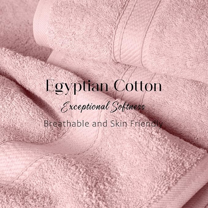 SUPERIOR Egyptian Cotton Pile Bath Towel Set of 2, Ultra Soft Luxury Towels - Image 5