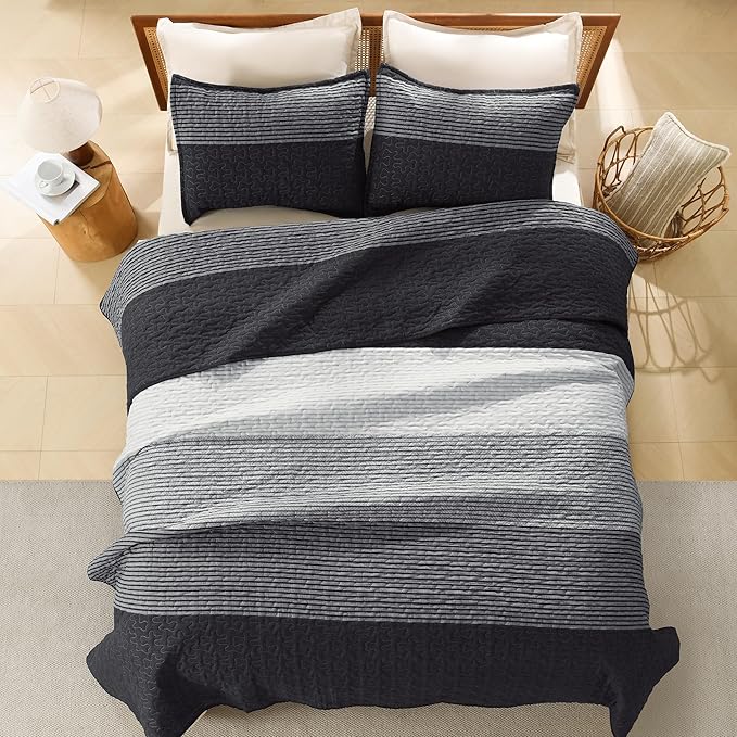 Litanika Quilt Queen Size Black, Soft Lightweight Polyester Comforter Bedding - Image 3