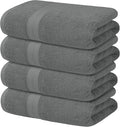 Avalon Towels Grey Bath Towels Set of 4 pcs, 100% Cotton Towel Absorbent and by AvalonTowels