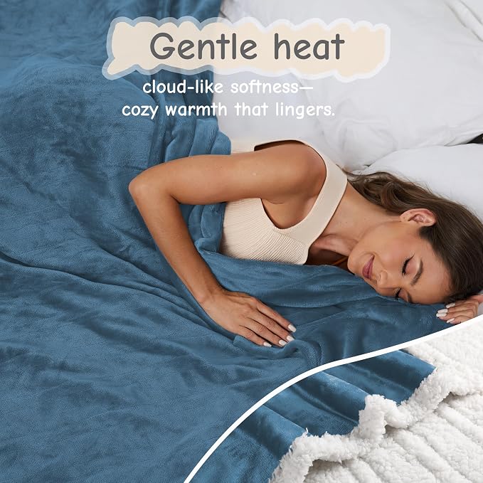 Electric Heated Blanket Queen Size 84"x90", Soft Flannel - Image 4
