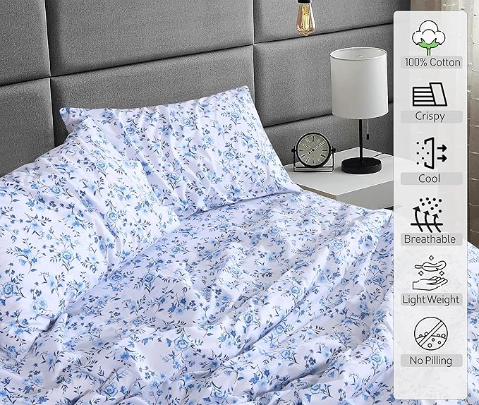 RUVANTI 100% Cotton Sheets – King Size Percale Bedding, Cooling & Breathable - Image 3