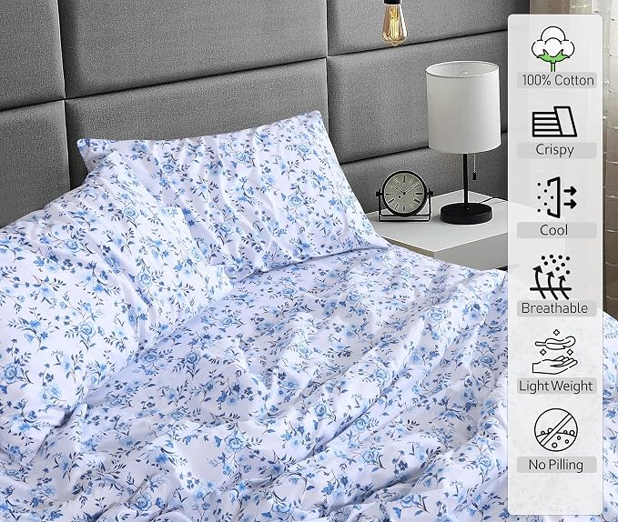 RUVANTI 100% Cotton Sheets – Queen Size Percale Bedding, Cooling & Breathable - Image 3