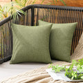 MIULEE Pack of 2 Decorative Outdoor Solid Waterproof Throw Pillow Covers Faux by MIULEE