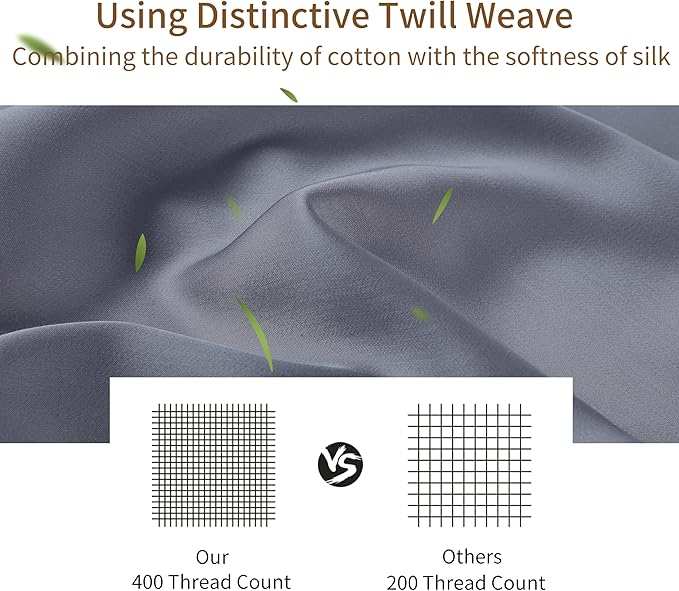 4-Pack Bamboo Viscose Zippered Pillow Cases Standard Size, 400 Thread Count - Image 2