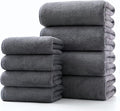Lumimi Towel Set of 8 Very Soft Microfiber 4 Bath and 4 Hand Towels Quick Dry by Lumimi