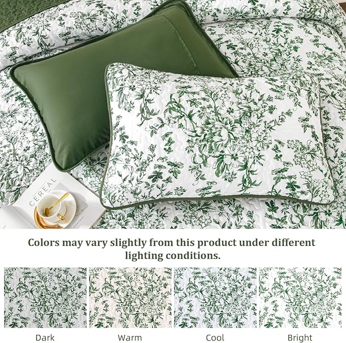 WONGS BEDDING Quilt King Size, Botanical Quilt - Image 5