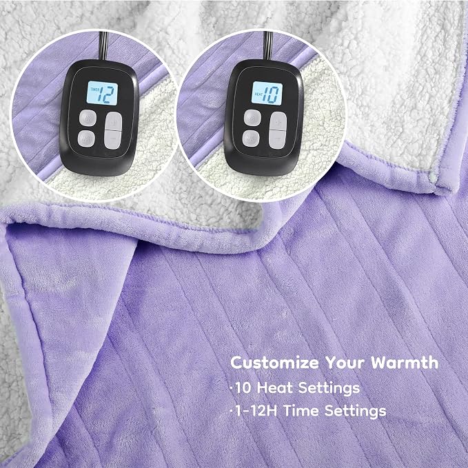 LaffyLo Electric Heated Blanket King Size 90 x 100, Dual Control, Fast Heating - Image 7