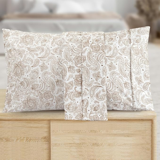 Elegant Comfort Luxury Soft Bed Sheets Paisley Pattern - Image 5