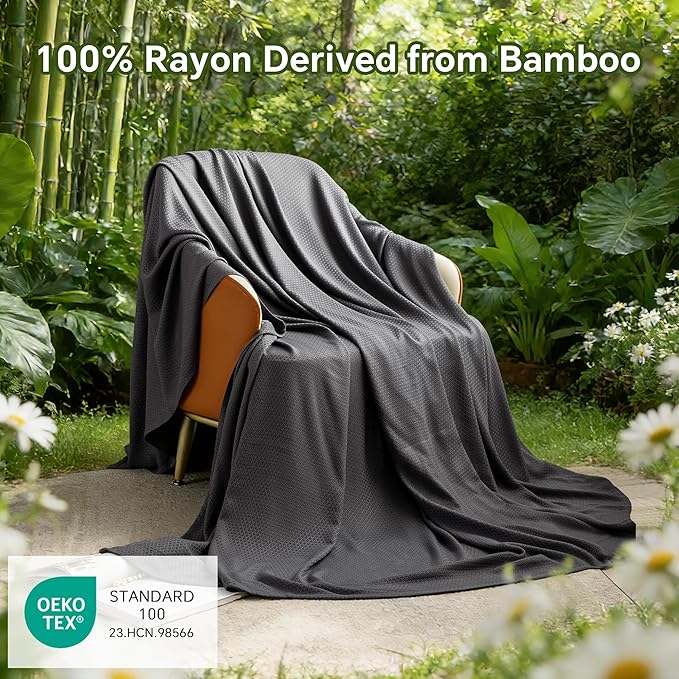 AmyHomie Cooling Blanket, 100% Rayon Derived from Bamboo, Cool Summer Blanket - Image 2