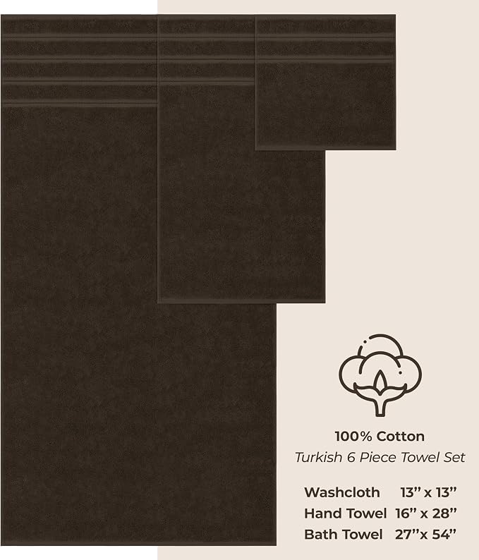 American Soft Linen Luxury 6 Piece Towel Set, 2 Bath Towels 2 Hand Towel 2 - Image 4