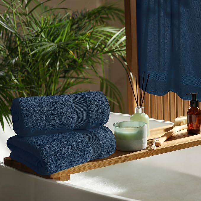 Belizzi Home 4 Pack Bath Towel Set 27x54, 100% Ring Spun Cotton, Ultra Soft - Image 4