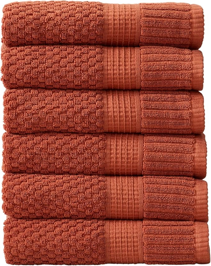NY Loft 100% Cotton Hand Towel 6 Pack Hand Towel Set | Super Soft & Absorbent by NYLoft