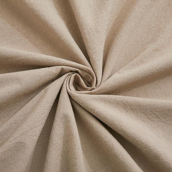 100% Washed Cotton Duvet Cover Set, Linen Like Natural Bedding Set - Image 6
