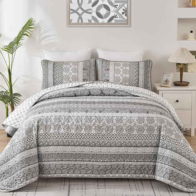 WONGS BEDDING Boho Quilt Set King Size by WONGSBEDDING