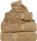 SUPERIOR Egyptian Cotton Pile 6 Piece Towel Set, Includes 2 Bath, 2 Hand by SUPERIOR