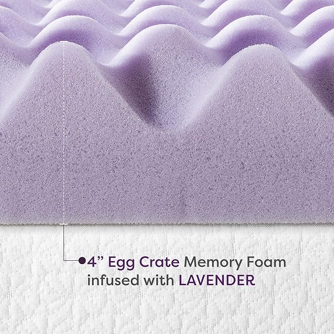 Best Price Mattress 4 Inch Egg Crate Memory Foam Mattress Topper - Image 7
