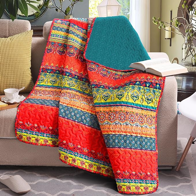 Exclusivo Mezcla 50"x 60" Quilted Throw Blanket- Microfiber Quilt Throw - Image 2