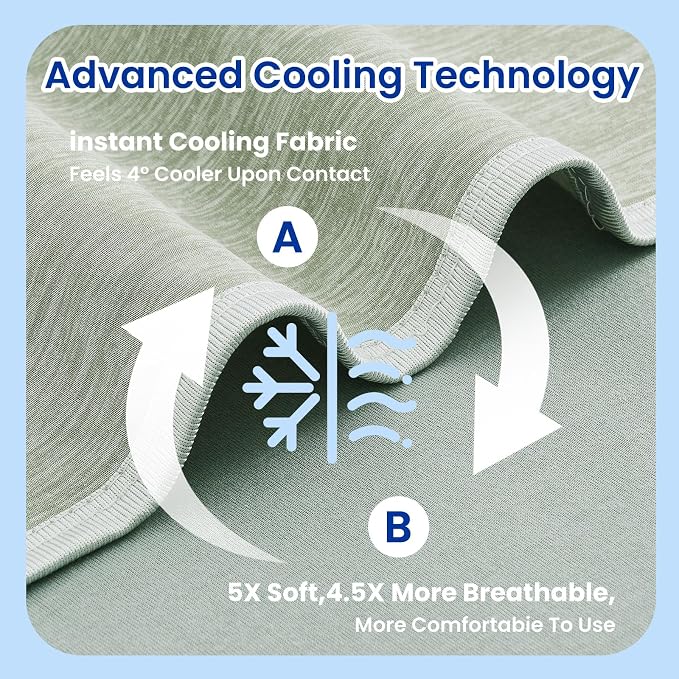 Topcee Cooling Blanket for Night Sweats Absorbs Heat to Keep Adults Cool on - Image 5