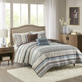 Madison Park Quilt Set Luxurious Jacquard Stripes Design by MADISONPARK