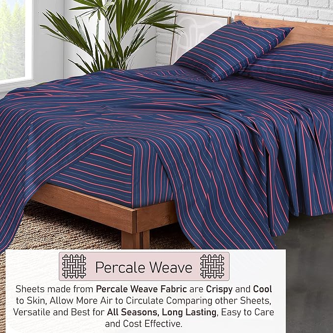 RUVANTI 100% Cotton Sheets – Full Size Percale Bedding, Cooling & Breathable - Image 3