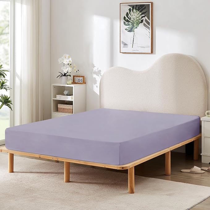 HBHLFZ King Fitted Sheet Only, Soft Breathable Bottom Sheet by HBHLFZLuxuryHomeLife