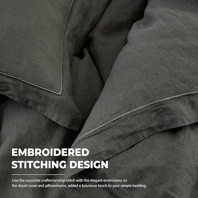 Simple&Opulence 100% Washed Linen Duvet Cover - Image 3