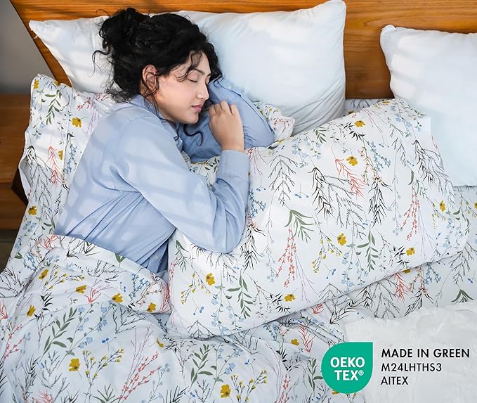 RUVANTI 100% Cotton Sheets – Queen Size Percale Bedding, Cooling & Breathable - Image 5
