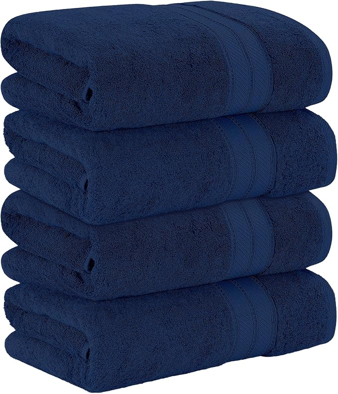 Modern Threads 4-Pack SpunLoft Bath Towel Navy 30x54 - Image 3
