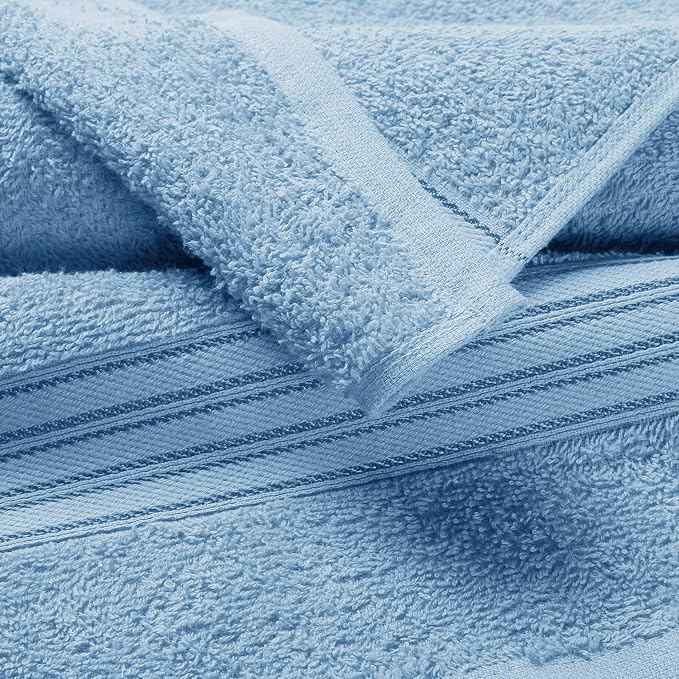 BOUTIQUO 6 Pack Cotton Towel Set, Contains 2 Bath Towels 28x55 inch, 2 Hand - Image 2