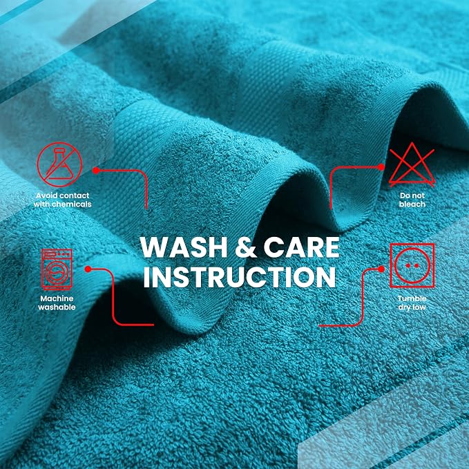 Infinitee Xclusives Luxury 100% Ring-Spun Cotton Bath Towels Set of 4 – Soft - Image 7