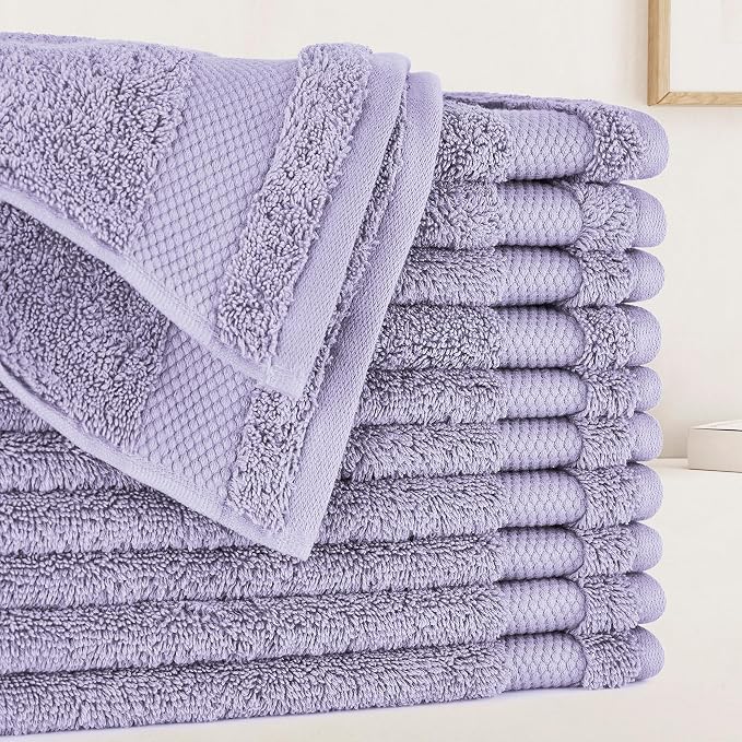 BIOWEAVES 100% Organic Cotton 700 GSM Plush Premium Washcloths 13" x 13" GOTS by BIOWEAVES