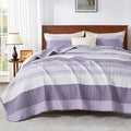 Andency Queen Quilt Bedding Set Grayish Purple, 3 Pieces Patchwork Summer by Andency