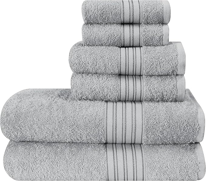 BOUTIQUO 6 Pack Cotton Towel Set, Contains 2 Bath Towels 28x55 inch, 2 Hand by BOUTIQUO