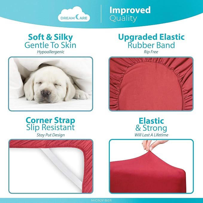 DREAMCARE Fitted Sheet Queen Size - Image 6