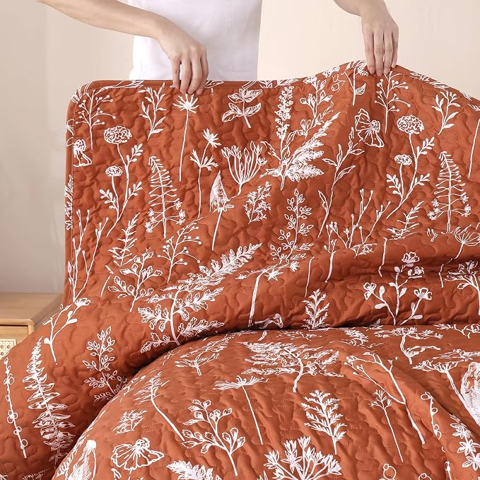 JANZAA Terracotta Bed Spread Boho Quilt - Image 7