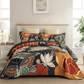 Tyrot 3 Piece Black Boho Floral King Size Quilt Sets Reversible Farmhouse by TyrotHomeDecor