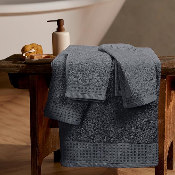 GLAMBURG Ultra Soft 3 Pack Cotton Towel Set, Contains a Bath Towel 28x55 inch - Image 3