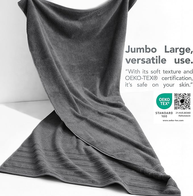 American Soft Linen 35x70 Jumbo Large Bath Towel, 600 GSM 100% Cotton Turkish - Image 3
