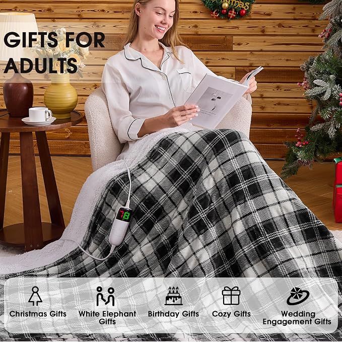 Black Heated Blanket Electric Twin Size, 62X84 Heating Blanket - Image 4