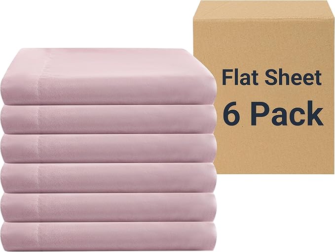 ZPECC Bulk Flat Sheets Only Queen Size 6 Pack, Easy Sort Top Bed Sheet by by ZPECC-ABrandThatHasBeenFocusedOnBabyProductsFor18Years